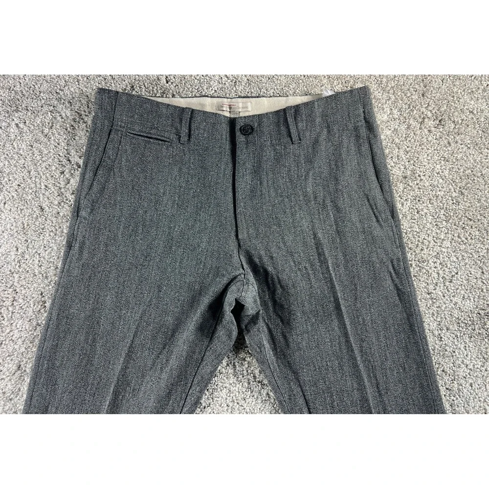 Banana Republic Heritage Collection Mens 34x32 Wool Blend Gray Pants Herringbone